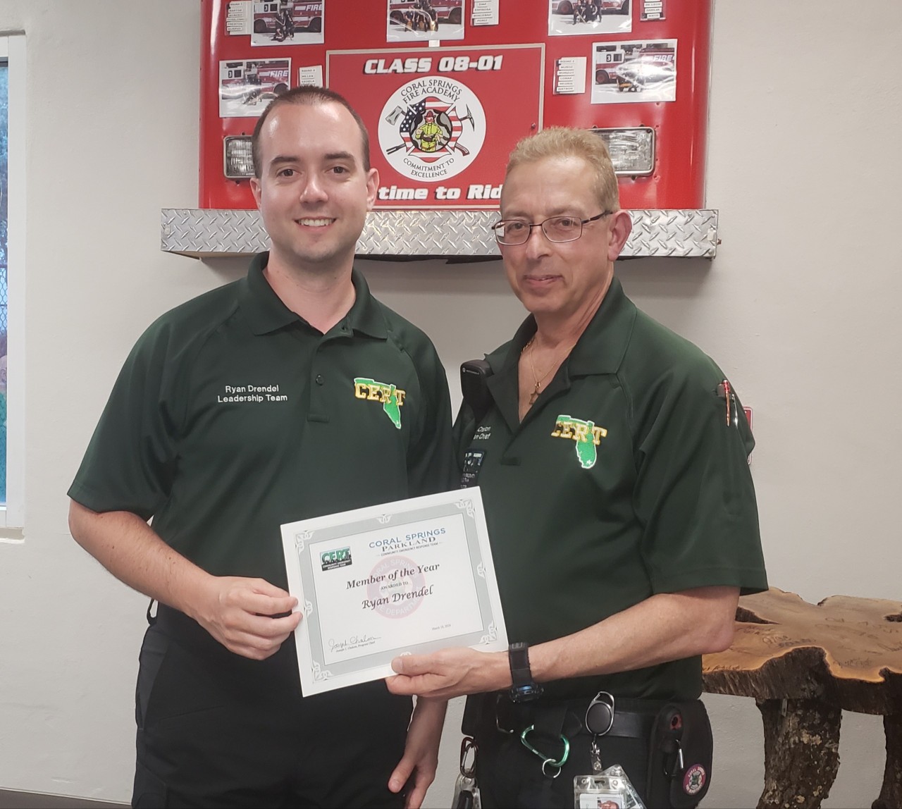 Coral Springs Parkland CERT Members Recognized for Volunteer Service